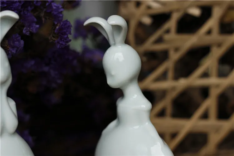 Mini Bunny Tea Ornaments Decoration Dress Pottery Artist Original Design Hand Gift Celadon Glaze |