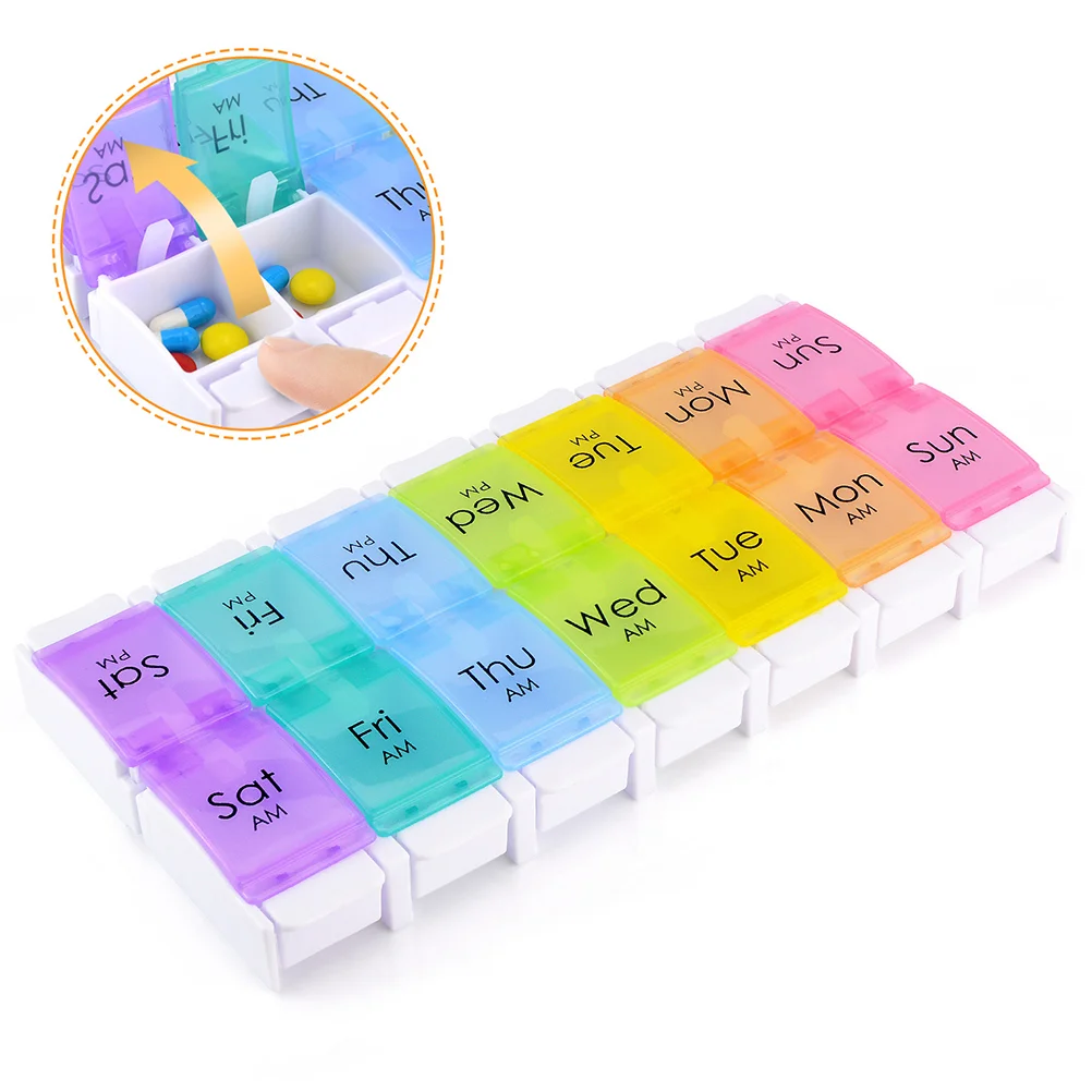 

Box Case Daily Weekly Storage Travel Purse Carry Days Pocket Organizer Dispenser Vitamin Times