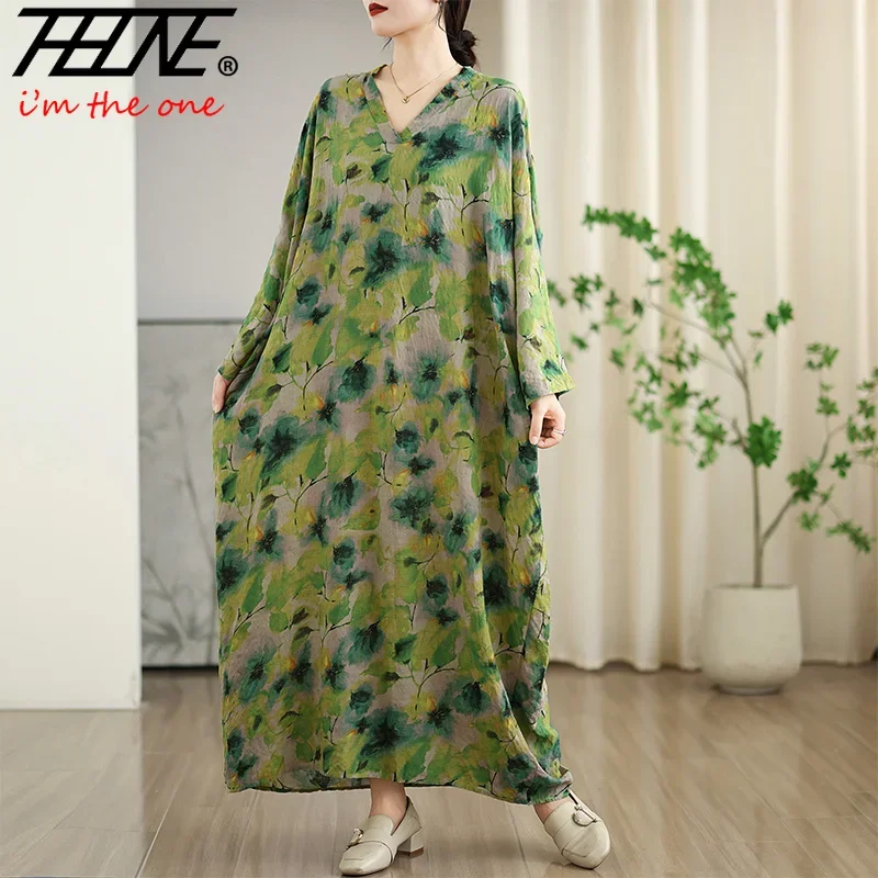 THHONE Новое весенне-летнее платье для женщин 2025 года винтажное свободное с