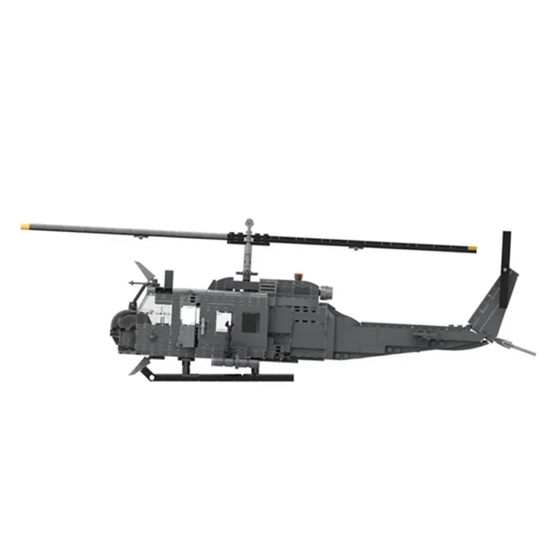 Военная модель Moc строительные кирпичи UH-1H Iroquois Huey технология вертолета