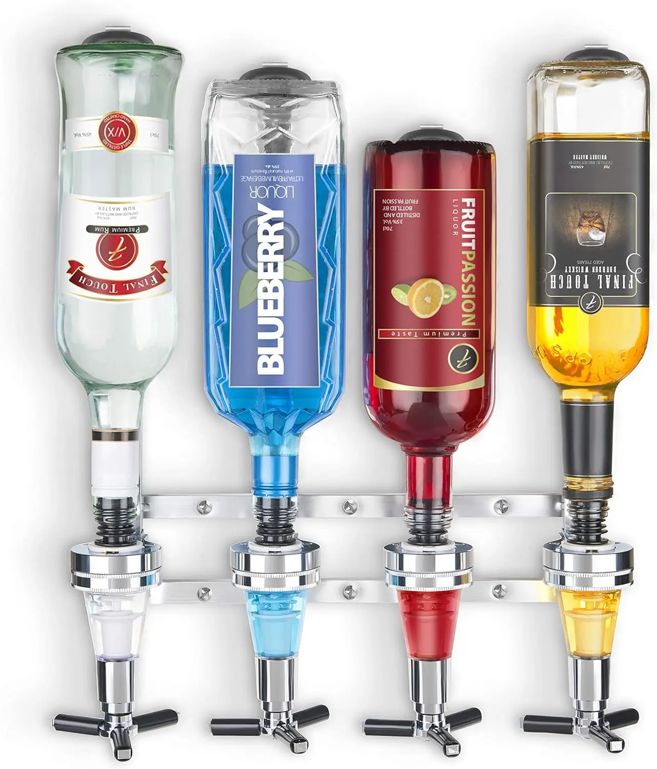 

Touch 4-Bottle Mounted Liquor Dispenser/Bar Caddy (FTA1804) Beer snorkle Kegland Keg