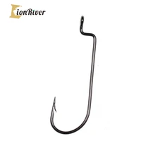 lionriver 40pcs high carbon steel narrow gap worm jig fishing hook crank hook bass hook for soft bait fishing trackle