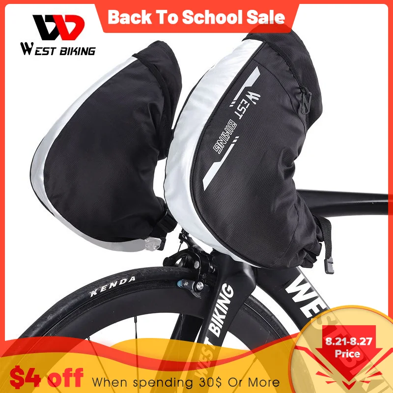 WEST BIKING Windproof Thermal Bar Mittens MTB Road Bicycle E