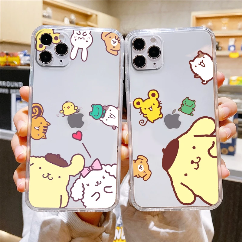 

Pompompurin Cute Cartoon For Apple iPhone 14 13 12 11 Mini XS XR X Pro MAX 8 7 6 Plus SE 2020 Transparent Phone Case Cover