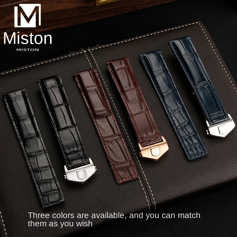 Ремешок для часов крокодиловая кожа с бамбуковой пряжкой