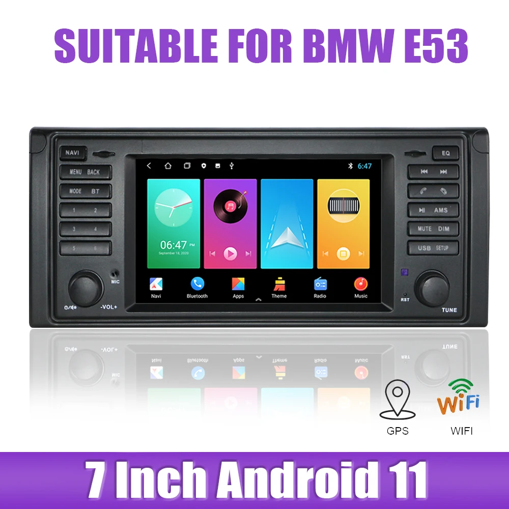 

Автомобильное радио Мультимедиа Android 11 2 Din реверсивное изображение 7 дюймов для BMW E53 1996-2007 видеоплеер GPS навигация