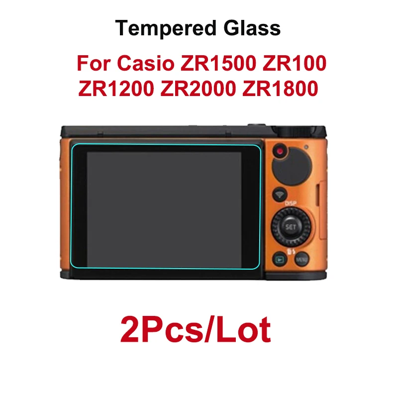 

2PCS Tempered Glass For Casio ZR1200 ZR2000 ZR1800 HD Clear Screen Protector For Casio ZR1500 ZR100 Anti-Scratch Protective Film