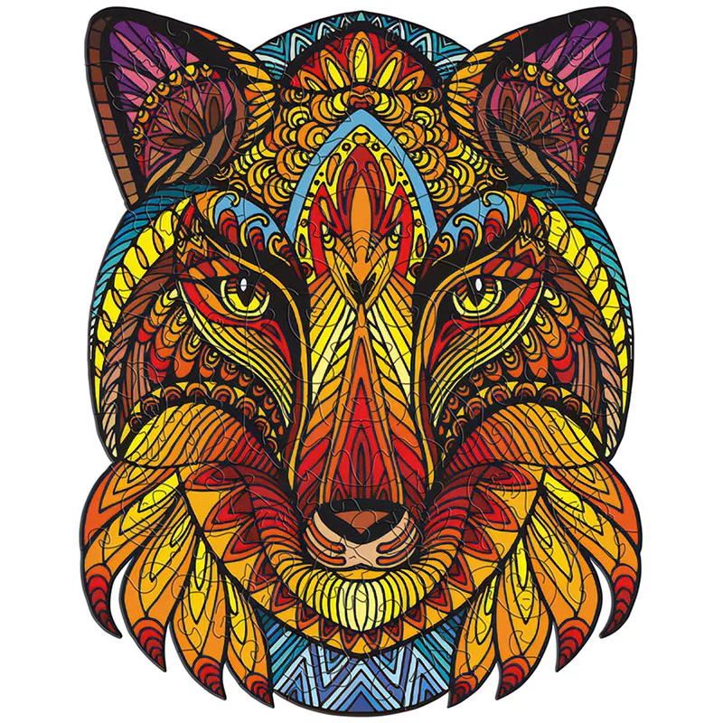 

Charm Wolf Puzzle Wooden Toy Piece Jigsaw L M S Animal Puzzles For Child Teens Collections DIY Crafts Wholesale Brain Games Gift