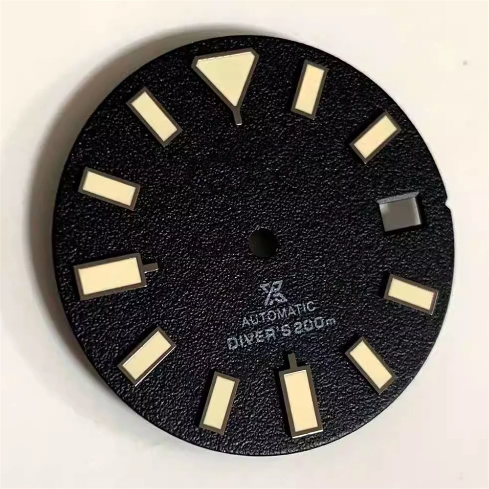 

NH35 Dial 28.5mm Sand Black Yellow Watch Dial with Green Luminous for NH35 NH36 Automatic Movement Watch Accessories