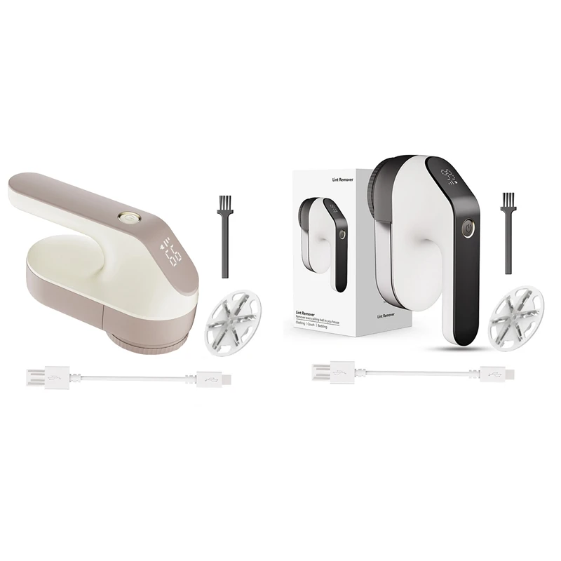 

Digital Display Rechargeable Fabric Lint Shaver, Lint Remover, 3 Sets Of Blades,For Clothes,Sweater,Couch, Blanket