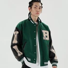 Мужская куртка-бомбер 2020SS в стиле хип-хоп с пушистыми вставками в стиле пэчворк, куртка-бомбер в стиле колор блок, уличная одежда в стиле Харадзюку, мужские бейсбольные куртки унисекс