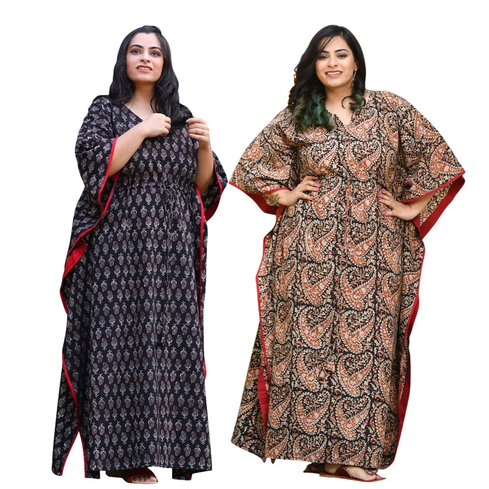 

Muslin Women Robe Plus Size Bat Sleeve Dress Robe Abaya Kaftan Printed Dress Muslim Robe Elegant Fashion Female Clothing