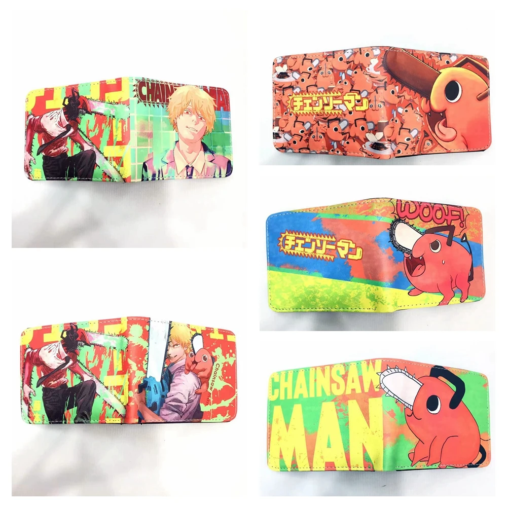 

Anime Chainsaw Man Denji Pochita Bifold Wallet Men Women Coin Wallets Credit ID Card Holders Zipp Purse