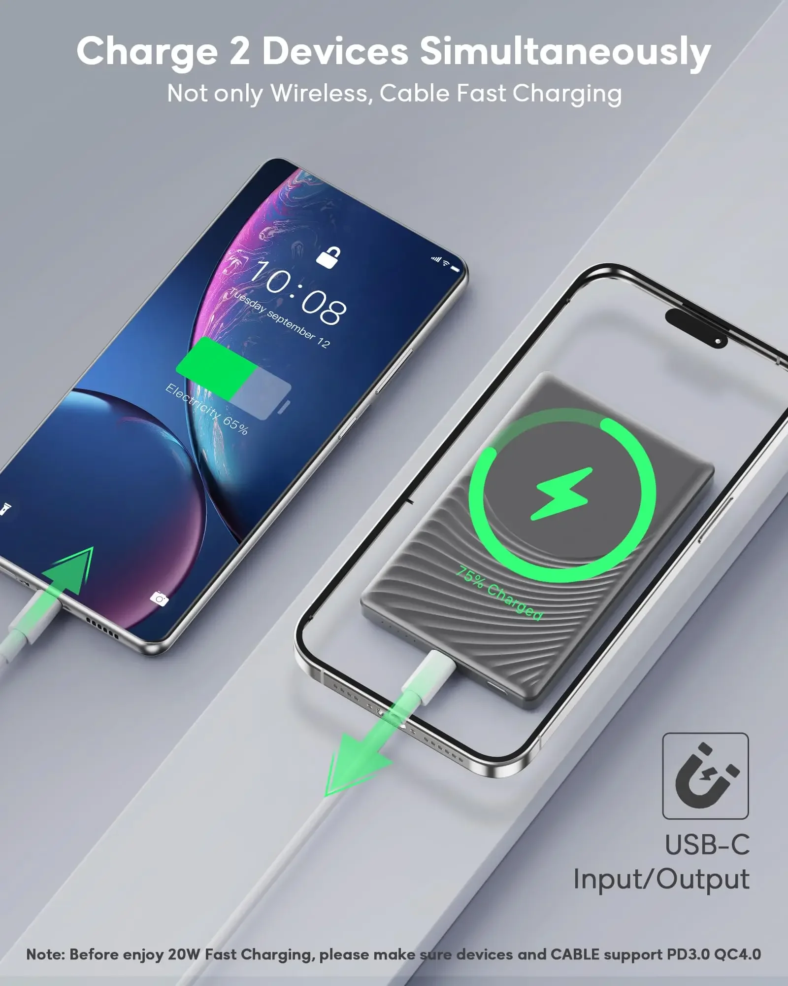 Для аккумуляторной батареи Magsafe тонкий магнитный беспроводной портативный блок