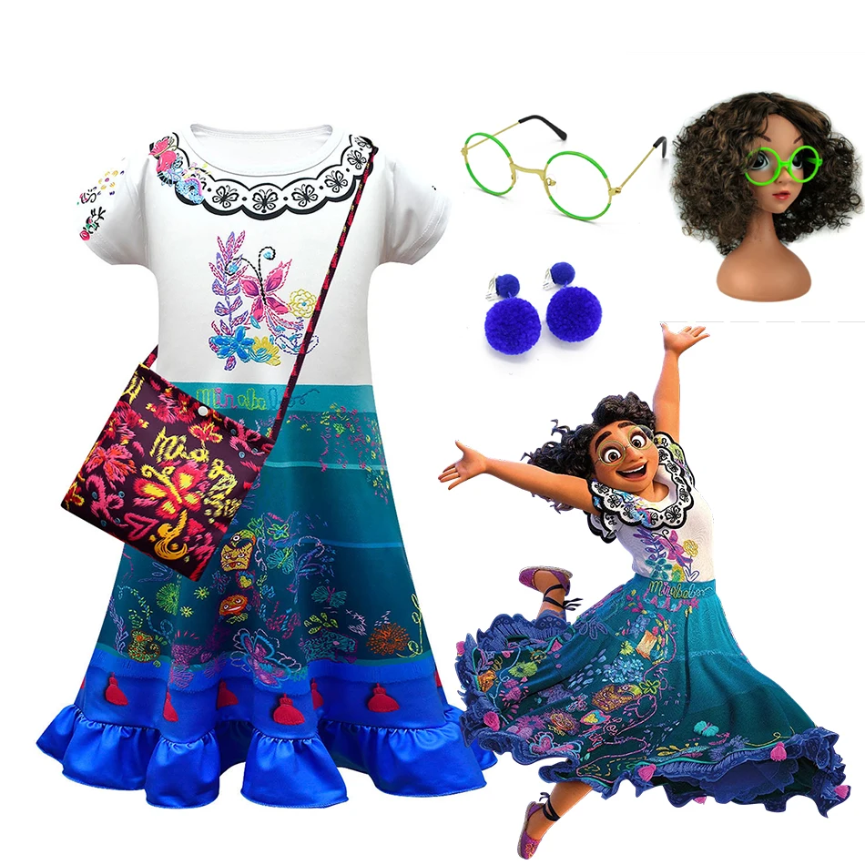 

Очаровательный костюм для косплея эньканто девочка мадригал платье новинка дети принцесса мимейл платье на день рождения принцесса Детски...