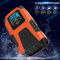 6v 12v 2a motorcycle car battery charger lcd display full automatic power charging puls repair chargers wet dry battery units