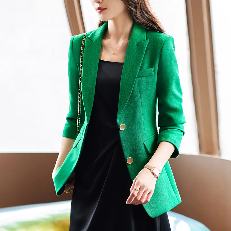 Quality Spring Summer Women's Korean Fashion Elegant Loose Medium Sleeve Jacket Office Leisure Blazer Thin Cardigan Coat Top 4XL