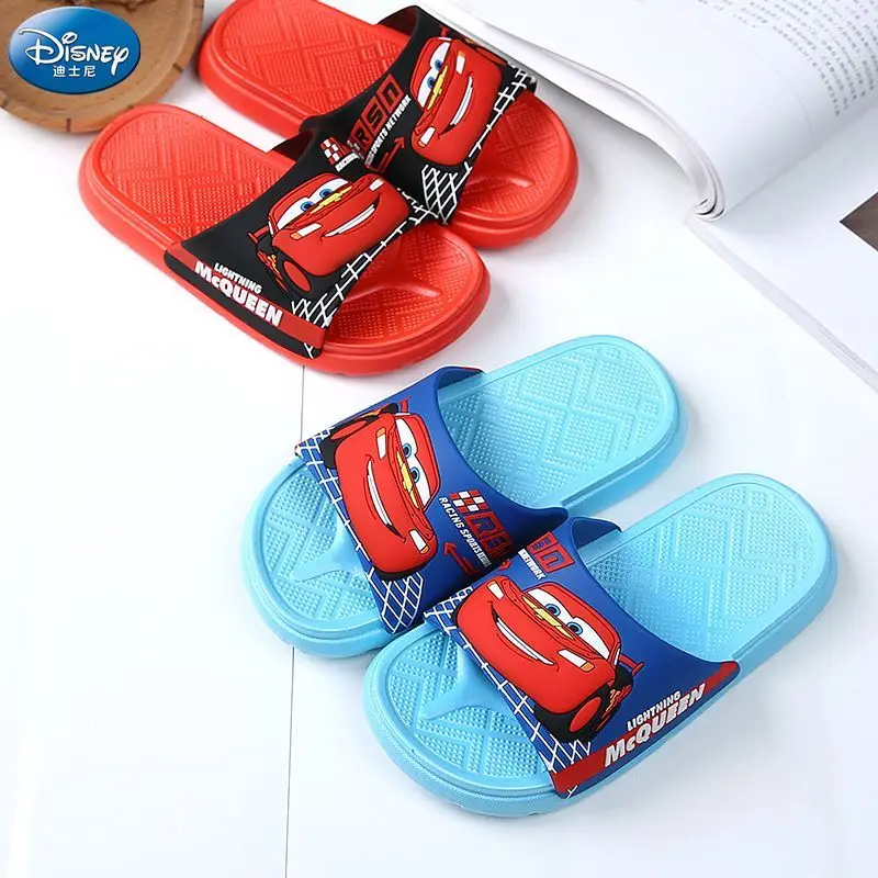 Детские тапочки Lightning McQueen для мальчиков летние Нескользящие сандалии с мягкой