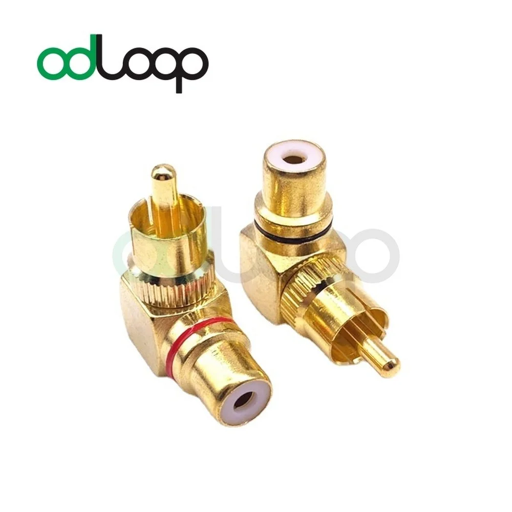 

2 pcs RCA Male to Female 90 Degree Right Angle Adapter Audio Converter