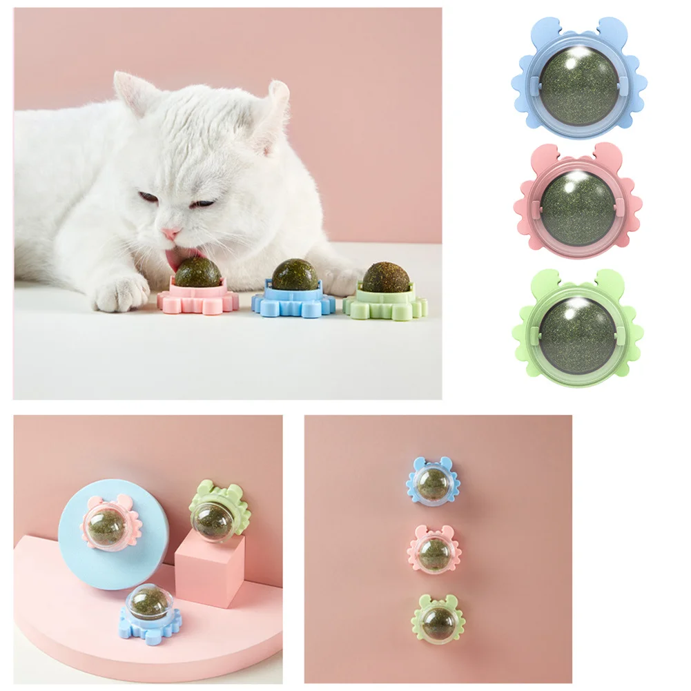

Cats Toy Wall Stick-on Ball Toy Candy Treats Healthy Removes Hair Balls Promote Digestion Cat Snack Nutrition Energy Ball
