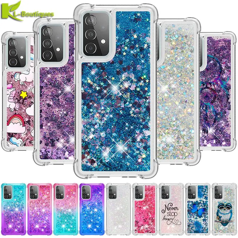 

A12 A52S A22S 5G Case Dynamic Liquid Phone Case on For Samsung Galaxy A12 A52S A 52 A22S A03S A02S A32 A51 A71 Cover Soft Coque