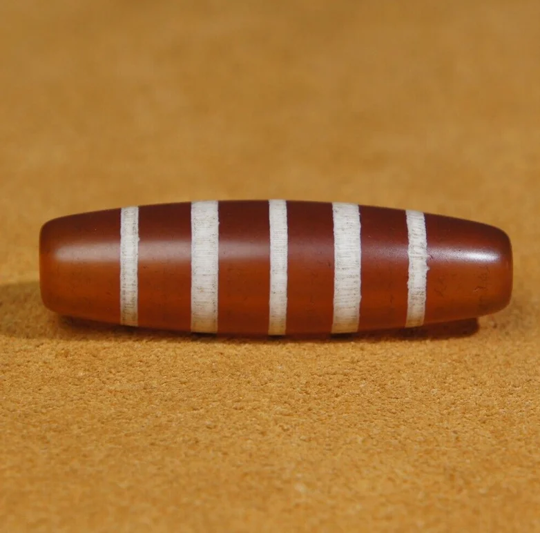 Гималайские тибетские бусины Дзи старый агат белый 5-линейный тотемный амулет