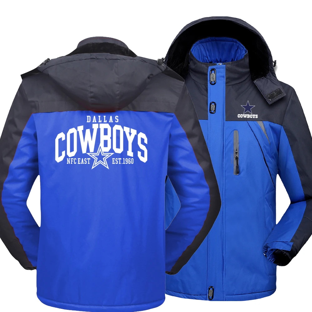 

Ветровка мужская зимняя с капюшоном и логотипом ковбоя