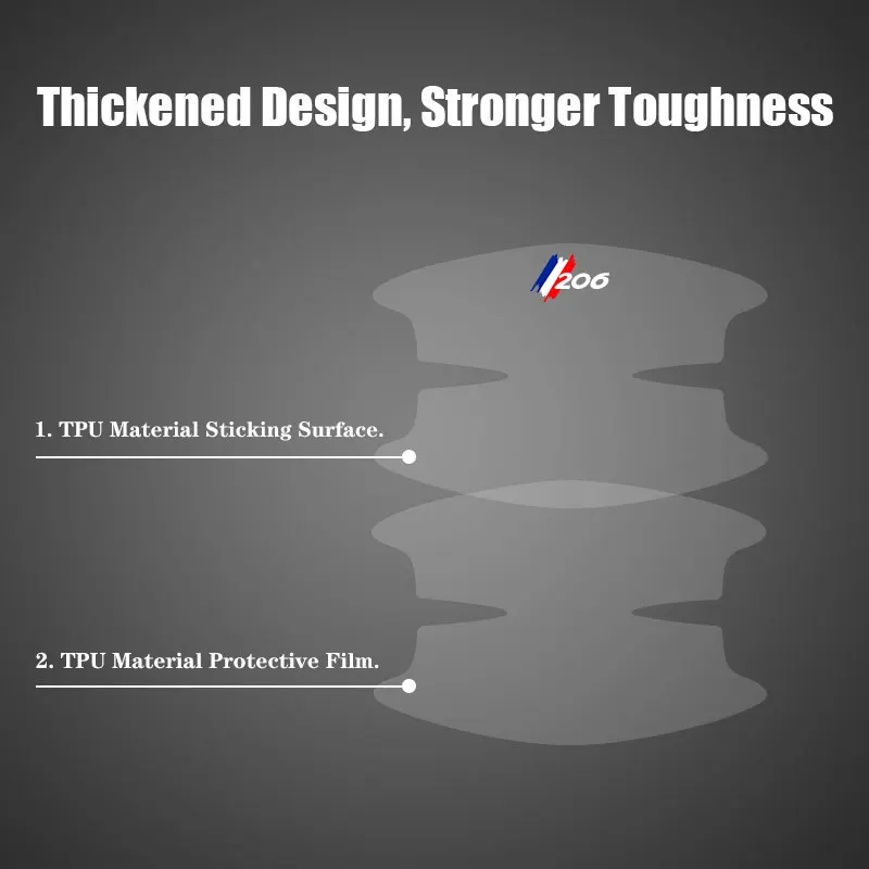 8 шт./компл. наклейки для стайлинга автомобиля против царапин Peugeot 206 логотип
