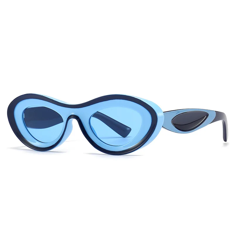 

Новинка 2023, двухцветные солнцезащитные очки в стиле ретро для женщин и мужчин, модные Овальные Солнцезащитные очки Y2K, оттенки в стиле стимпанк, уличные очки для улицы, солнцезащитные очки