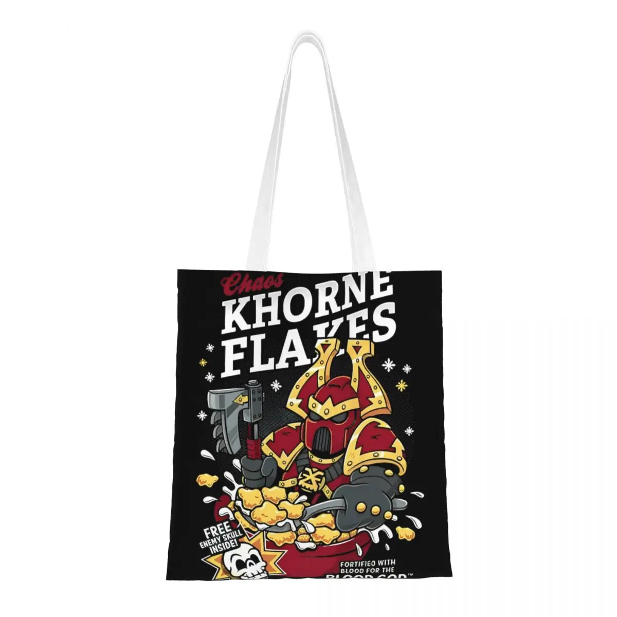 Фото Chaos Khorne Flakes Warhammered 40k сумки-тоут женская сумка парусиновая сумка через плечо для колледжа с принтом продуктовая сумка №1