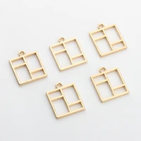 zinc alloy charms pendant hollow square uv resin charms charms pendants 5pcs for diy jewelry making finding accessories