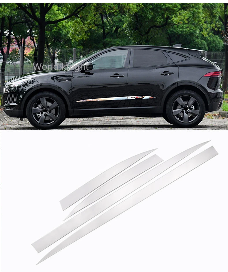 

Для Jaguar E-Pace E PACE 2018 2019, автомобильная хромированная внешняя сторона детской отделки из нержавеющей стали, 4 шт., матовая или яркая