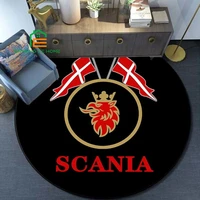 3d printing scania saab logo flannel round area rug for bedroom non slip carpets for living room kitchen mats for floor 5 sizes