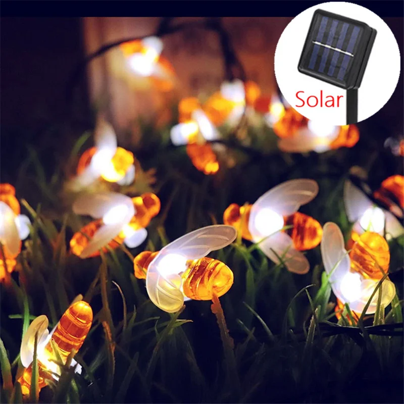 

5/6/7m Honey Bee LED Lights Outdoor Garland Lights Party Wedding Decoration Christmas Lights Fairy Lights Holiday Lighting Decor