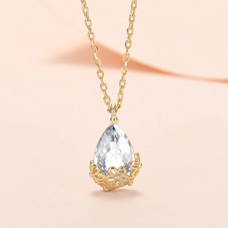 

New 2022 Designer Water Drop Necklace Crystal Pendant Clavicle Chain