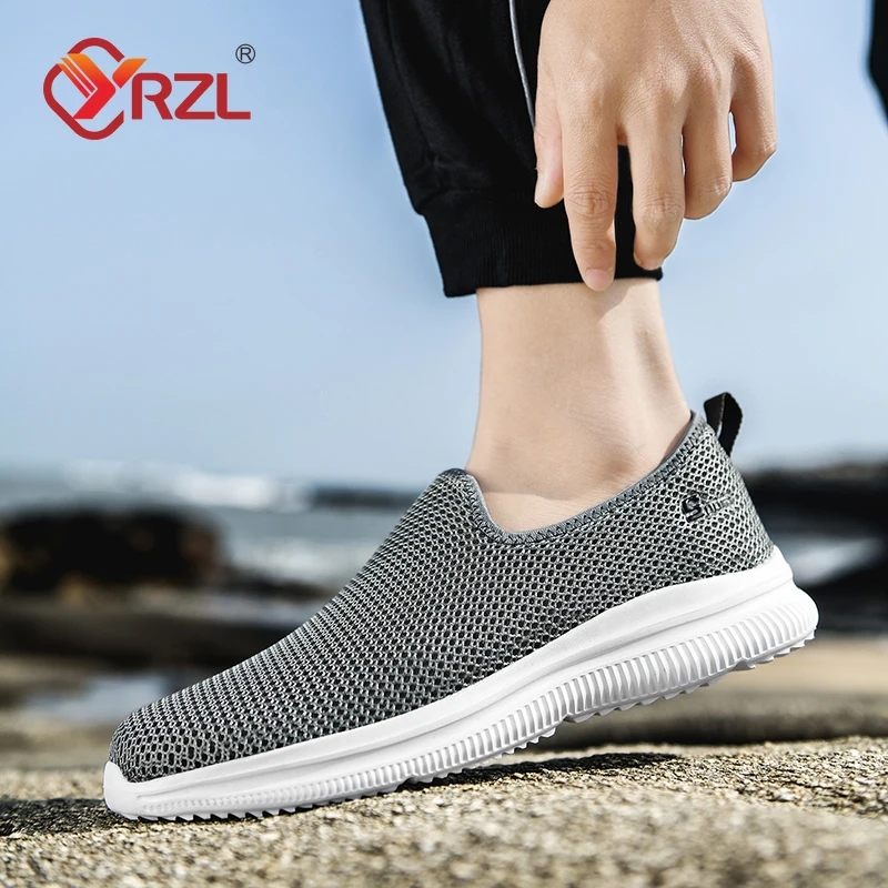 Кроссовки YRZL мужские сетчатые удобные дышащие мягкая спортивная обувь для бега и