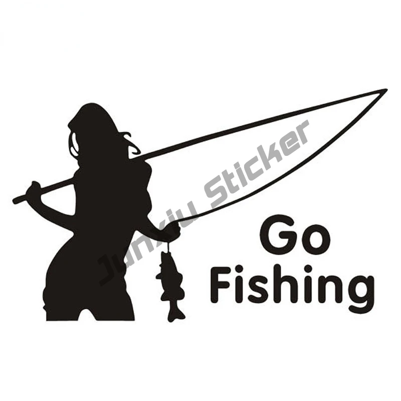 

Fashion Car Stickers GO FISHING Beauty Fishing Decorative Stickers Headlight Reflective Accessories Decor KK16*8cm