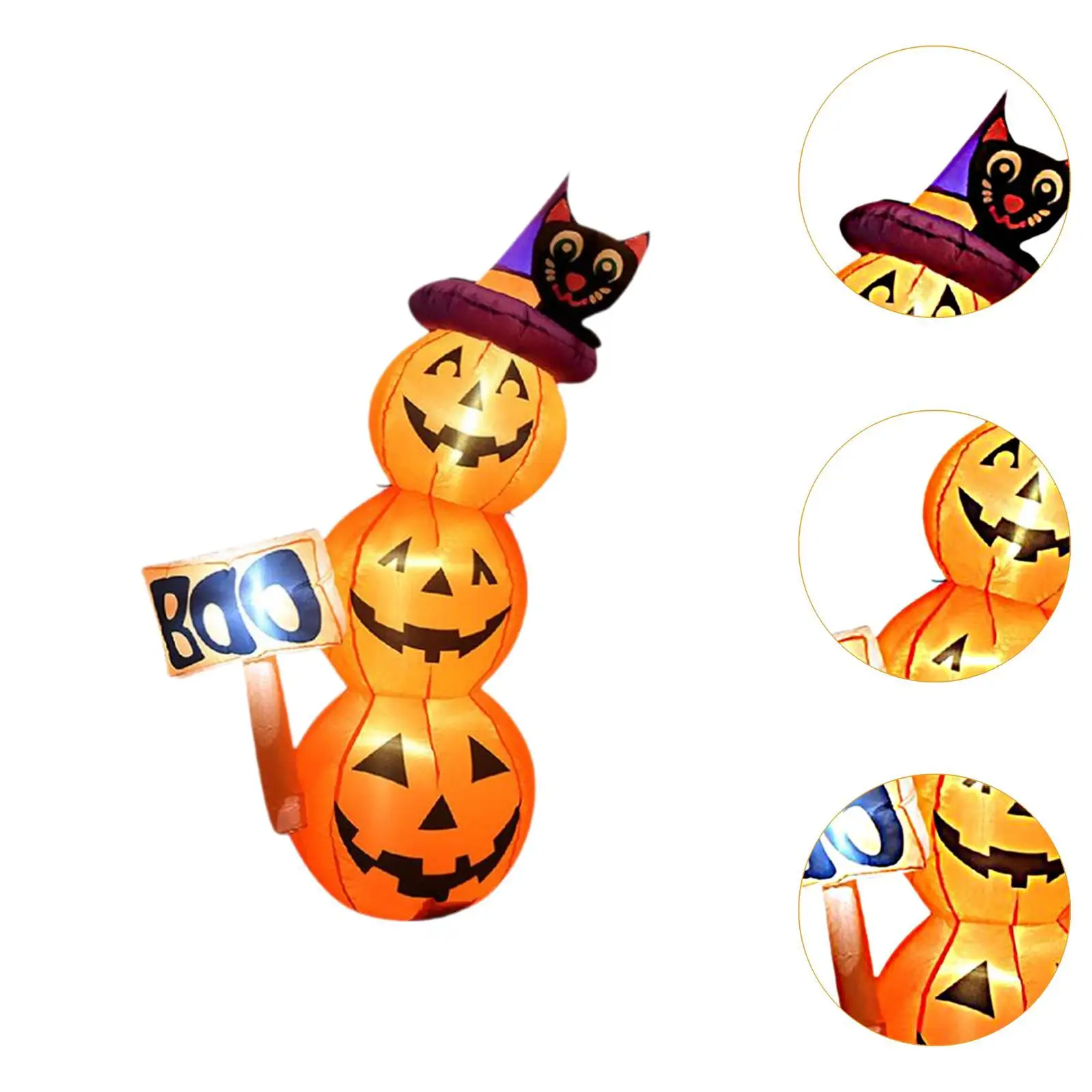 Halloweenowe pontony ułożone dynie na zewnątrz nadmuchiwana dekoracja Halloween z wbudowanymi światłami LED śliczne do wystroju podwórka domu