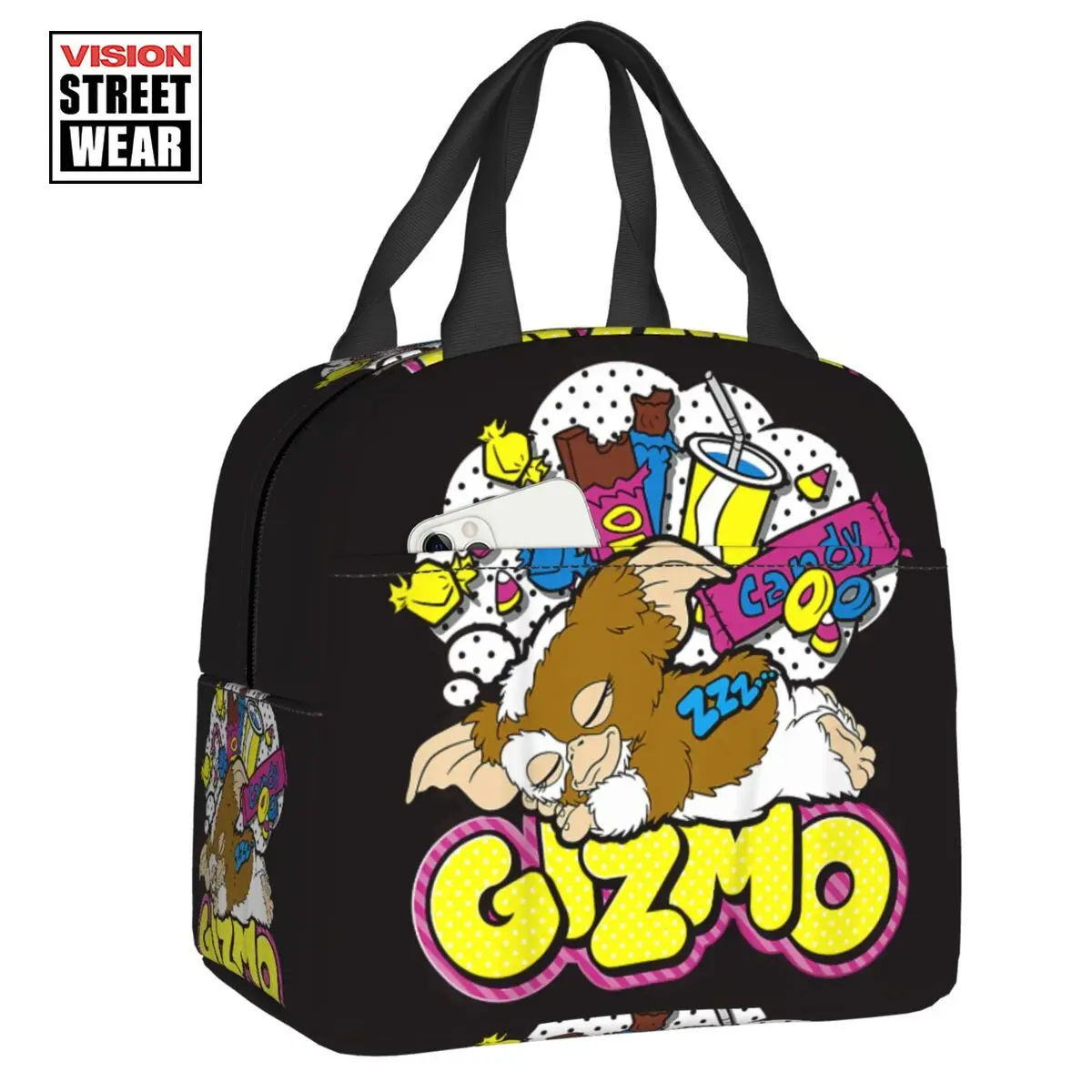 

2023 New Custom Gremlins Gizmo Snack Dreams Lunch Bag Women Thermal Cooler Insulated Lunch Box For Adult Office