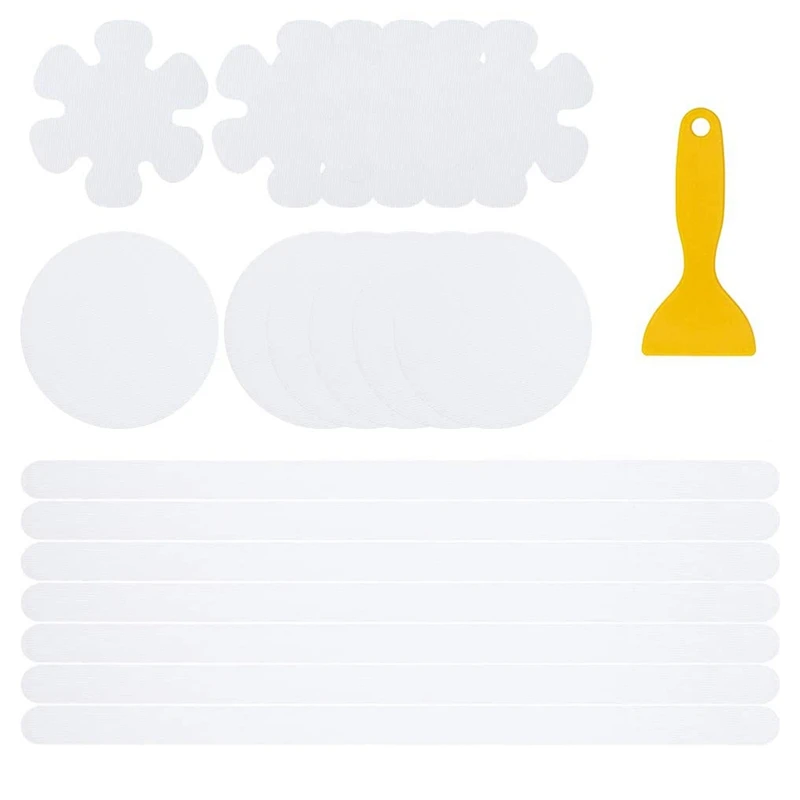 

36 Pcs Anti-Slip Bathtub Stickers Non Slip Stickers Bath Safety Strips Transparent Self-Adhesive Non Slip Strips