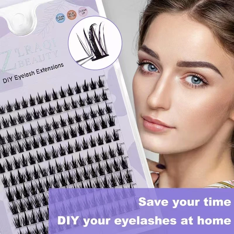 

DIY Cluster Lash Extension Large Tray Sunflowers Segmented False Individual Eyelash Easy Grafting Soft Makeup Lashes