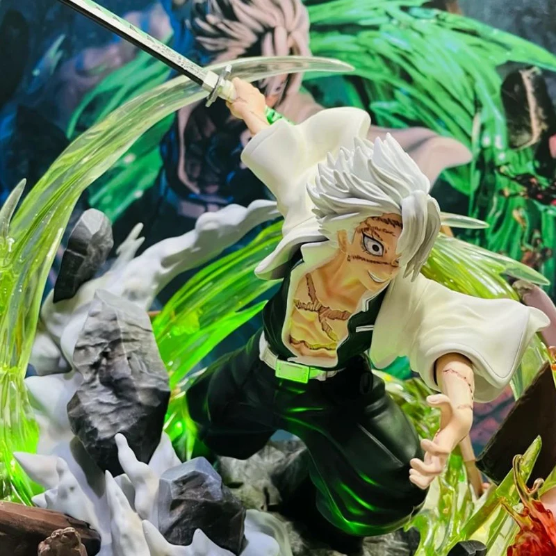 

Demon Slayer Kimetsu no Yaiba Action Figures Shinazugawa Sanemi PVC Action Figure Model Toys Scene GK Statue