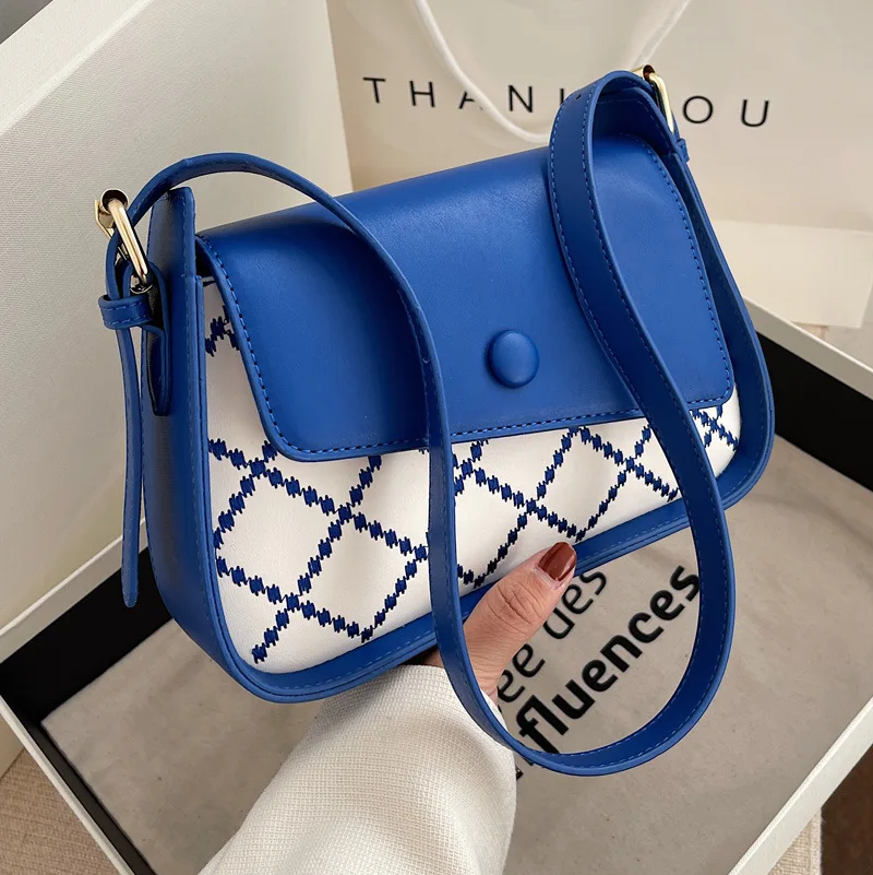 

High Quality Ladies Rhombus Shoulder Bag 2022 New Underarm Bag Trendy Fashion Texture All-match Messenger Bag Small Bag Women