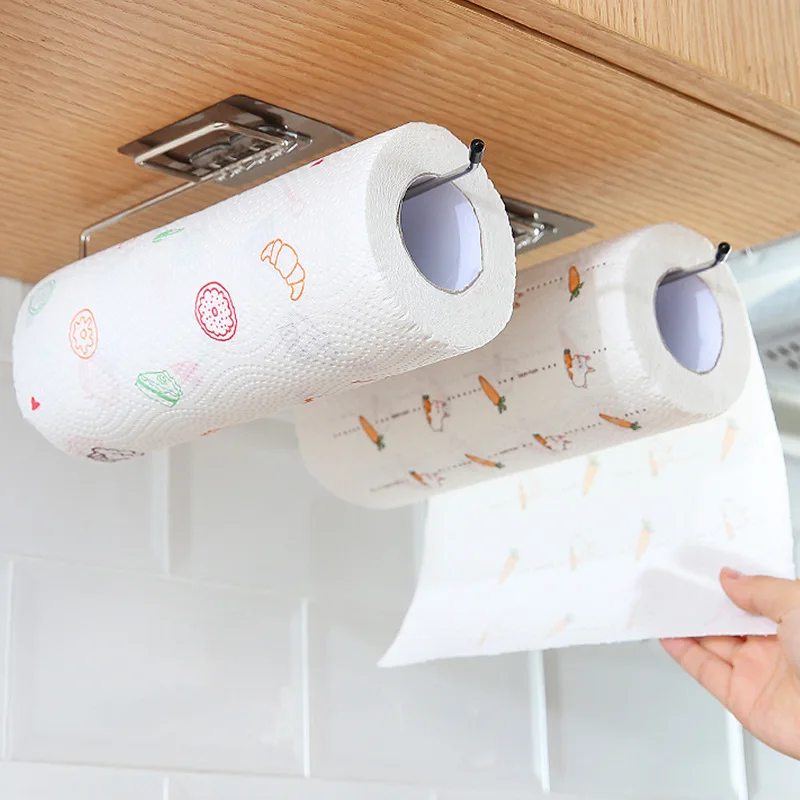 

1/2pcs Hanging Toilet Paper Holder Roll Paper Holder Bathroom Towel Rack Stand Kitchen Stand Paper Rack Home Storage Racks