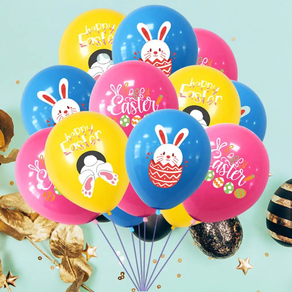 

40cm Festive Party Decor Balloons Bunny Print Letter Pattern Decorative Different Color Egg Easter Party Balloons For Home Decor