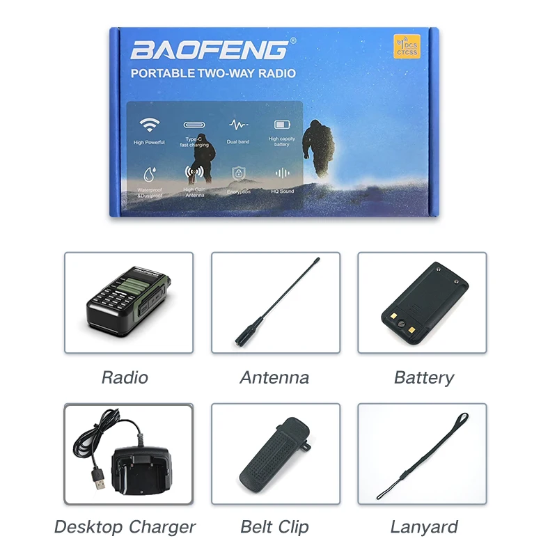 UV-16 Pro Max V2 BaoFeng Walkie Talkie 10W UV16 Plus Two Way Radio Supports TypeC Waterproof Ham Radios IP68 Transceiver Upgrade