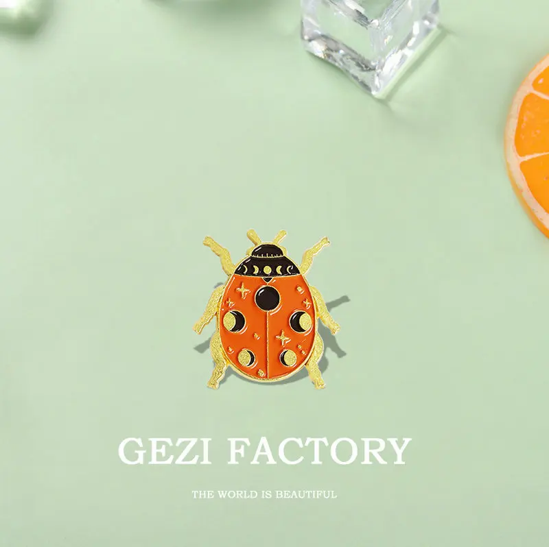 Эмалированные булавки в виде жука насекомого Милые Броши форме божьей коровки на