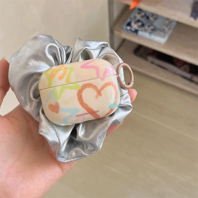 Симпатичные граффити love для AirPods 1 2 3 Pro Air Pods Pro2 защитная цветная подвеска в виде