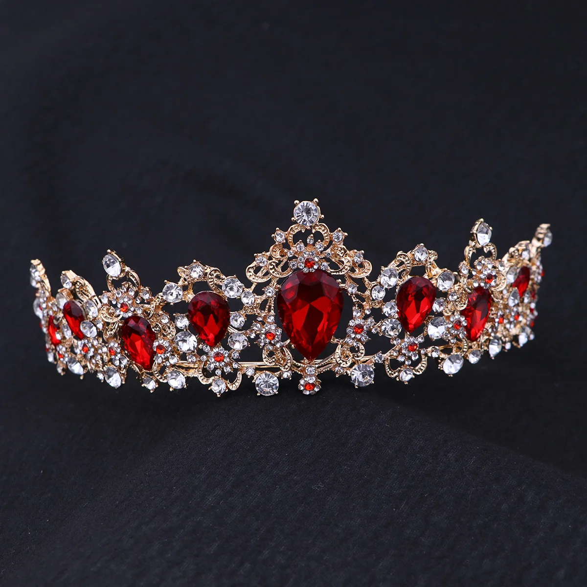 

Красная Женская Тиара для волос: королевская Женская корона для волос, свадебная тиара для волос, свадебные головные уборы, для выступления