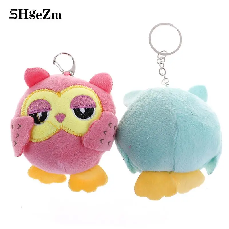 

Sweet OWL 9CM Plush Keychain Toys Stuffed Animal Fluffy Owl Key Ring Small Pendant Dolls Wedding Party Gift Plush Toys